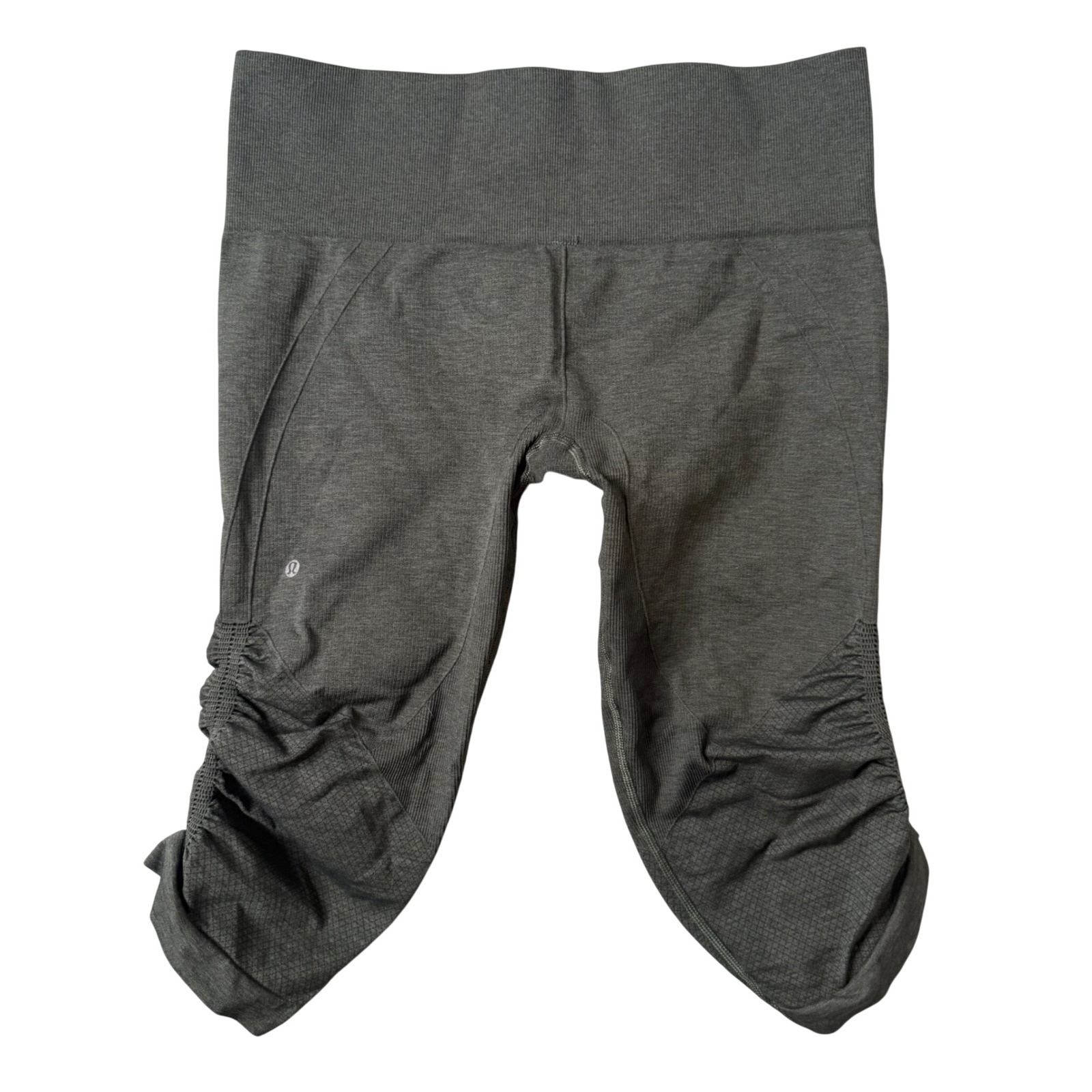 Lululemon In The Flow Scrunch Ruched Seamless Crop Leggings Size 8 Green Active